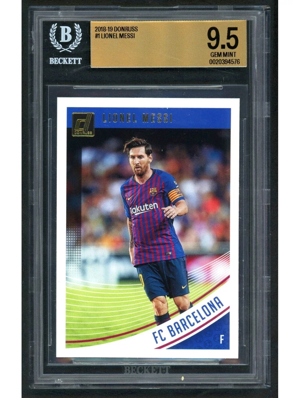 2018-19 Panini Donruss Lionel Messi #1 FC Barcelona / Argentina BGS 9.5 Gem Mint